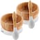 Silicone + Wood- Bowl &amp; Spoons-Pack of 2