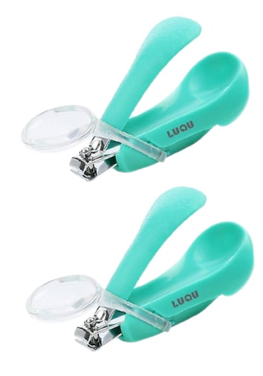 لوقو مقص أظافر مع عدسة مكبرة - أزرق - عبوة من قطعتين