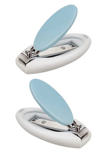 لوقو مقص أظافرعلى شكل بيضة - ازرق - عبوة من قطعتين