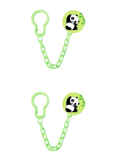 Luqu Pacifier Holder Chain-Green-Pack of 2