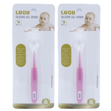 Luqu Spoon Silicone-Pink-Pack of 2