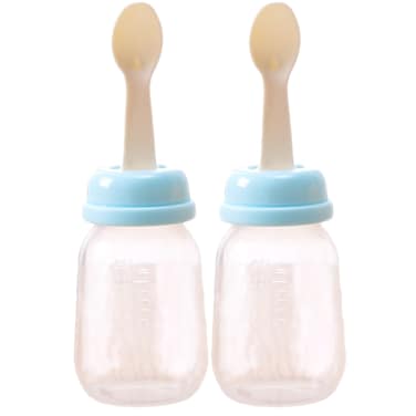 Food Feeder With Spoon 120ml Blue-pack of 2