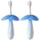 Tooth Brush Flower Shape Silicone Blue-Pack of 2