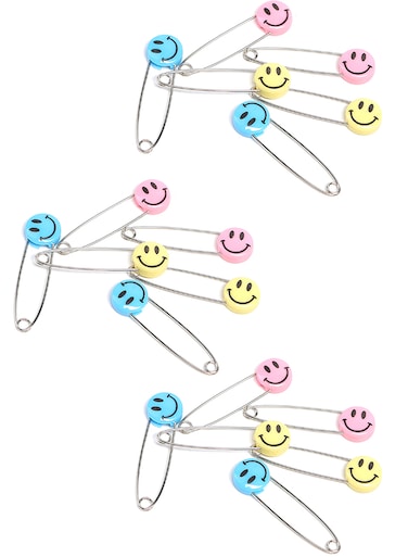 لوقو دبوس أمان مع وجه مبتسم - عبوة من 3 قطع