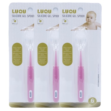 Luqu Spoon Silicone-Pink-Pack of 3