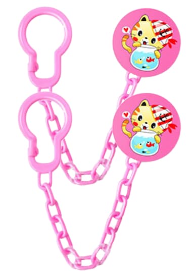 Luqu Pacifier Holder Chain-Pink-Pack of 2
