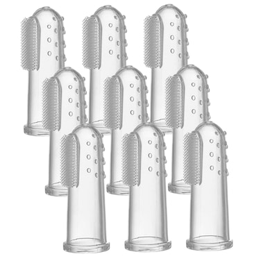 فرشاة أسنان سيليكون على أطراف الأصابع - عبوة من 3 قطع