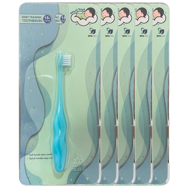 فرشاة أسنان تدريب الأطفال - عبوة من 5 قطع - زرقاء