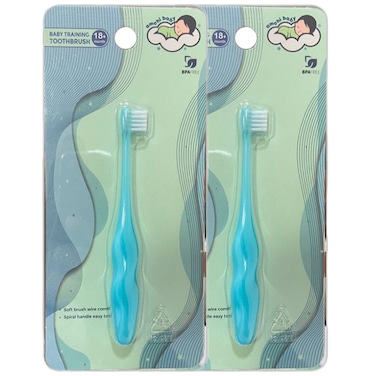 فرشاة أسنان تدريب الأطفال - 2 قطعة - أزرق