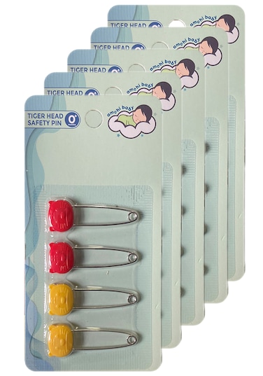 Tiger Head Safety Pin-Pack of 5