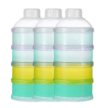 مجموعة من 3 عبوات بودرة حليب - أزرق