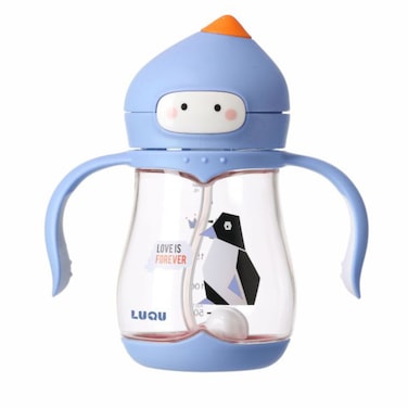 LuQu Toddler Straw Cups, PPSU Sippy Cup with Weighted Straw and Silicone Brush