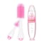 Baby's Silicone Squeeze Feeding Spoon, Baby Food Feeder with Suction, with scale, for Infant Dispensing and Feeding and Silicone Cleaning Brush(PINK)