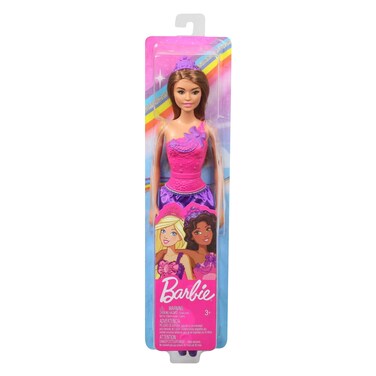 Barbie Princess Doll Brown Hair And Purple Dress Ggj95