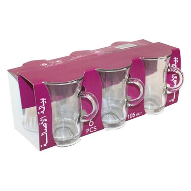 إستكانة - طقم أكواب آيس كريم إيليجانس 105 مل عدد 6 شفاف