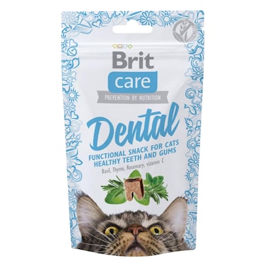 Brit Care Dental Basil Thyme Rosemary And Vitamin C Functional Snack Cat Food 50g
