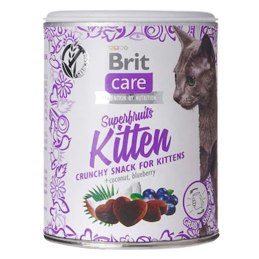 Brit Care Superfruits Coconut And Blueberry Crunchy Snack Cat Food For Kitten 100g