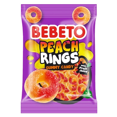 Bebeto Candy Peach Rings Jelly Candy 80g