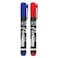 Flex Office Permanent Marker Set, Red and Blue, 2 Pieces