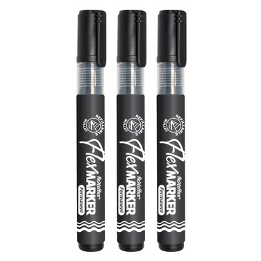 Flexoffice Permanent Marker 3 Pieces Black