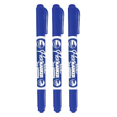 Flex Office - Permanent Marker 3 Pieces Blue