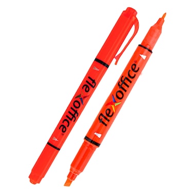 FlexOffice Twin Highlighter, (Double-Pointed) Orange