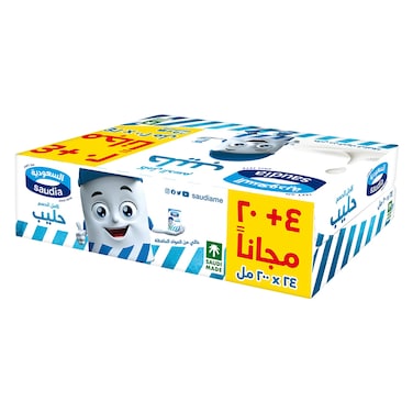 السعودية حليب كامل الدسم طويل الأجل 200مل ×20 + 4 مجانا