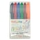 Pentel 6 Colors Brush Sign Pen Set, Flexible Tip, Water-Based Ink