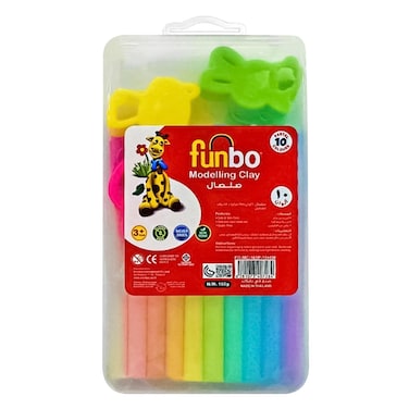 فنبو طين تشكيلي 10 ألوان باستيل مع 8 قوالب