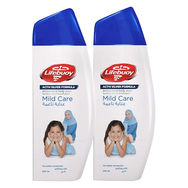 Lifebuoy Antibacterial Mild Care Body Wash 300ml x Pack of 2