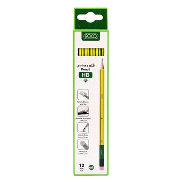 Roco Hb Hexa Pencil 12 Pieces Yellow