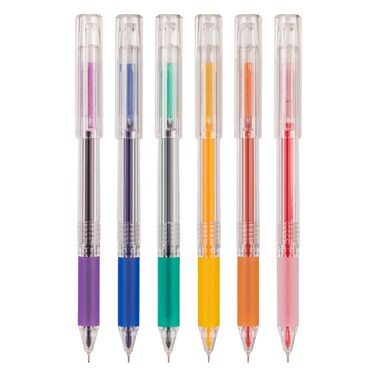 Deli Needle Tip Gel Pen Assorted 0.5mm 6 Pieces