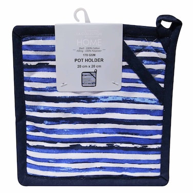La Collection Home - Pot Holder, Navy Stripe Print, 20 X 20 cm