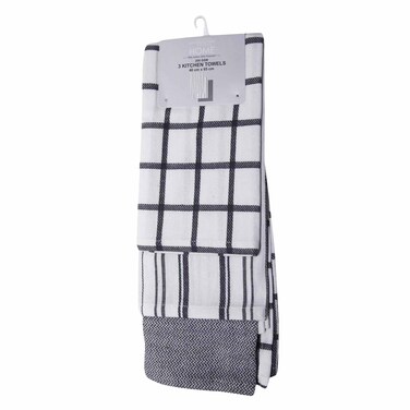 لا كولكشن هوم - 3 مناشف مطبخ، بطباعة متعددة الاستخدامات، 40 × 65 سنتيمتر