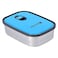 Royalford Stainless Steel Rectangle Food Container Blue/Silver 350ml