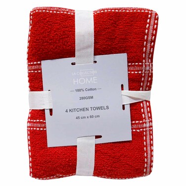 La Collection Home - Kitchen Towel Set, 4 Pieces, Pink Mix, 45 X 60 cm