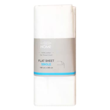 لا كوليكشين هوم شرشف مسطح، مفرد، أبيض ناصع، 150 × 260 سنتيمتر