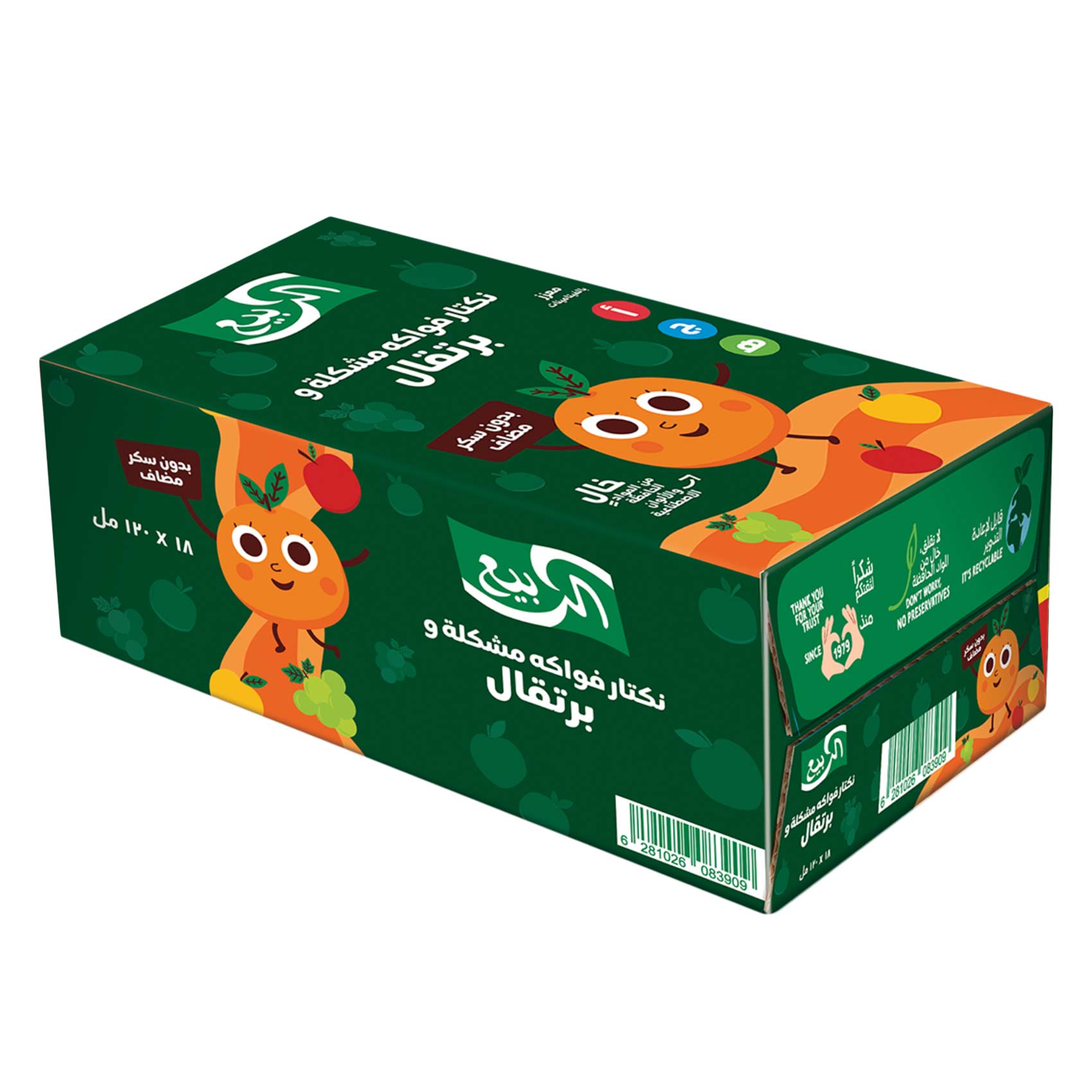 الربيع مشروب البرتقال والفواكه المختلطة 120 مل × 18