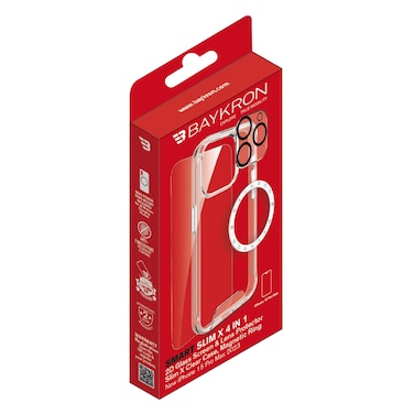 Bykron A 4-In-1 Integrated Protection Screen Glass Camera Lenses And Case Cover For iPhone 15 Pro Max Clear