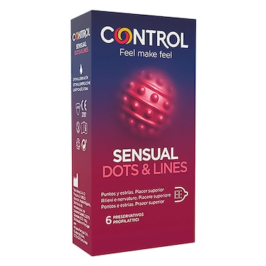Control Feel Make Feel Sensual Dots And Lines Condoms 6 Pieces