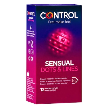 Control Feel Make Feel Sensual Dots And Lines Condoms 12 Pieces
