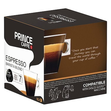 Prince Caffe Espresso Barista Blend Coffee Capsules 16 Pieces
