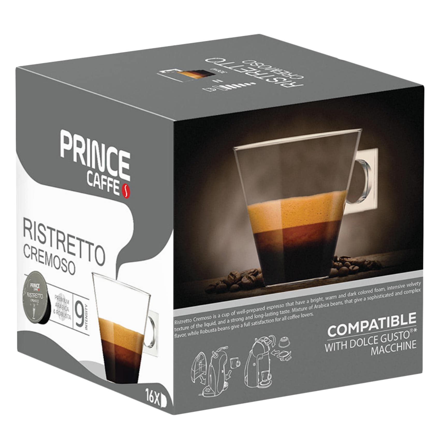 Buy Prince Caffe Ristretto Cremoso Coffee Capsules 16 Pieces Online ...