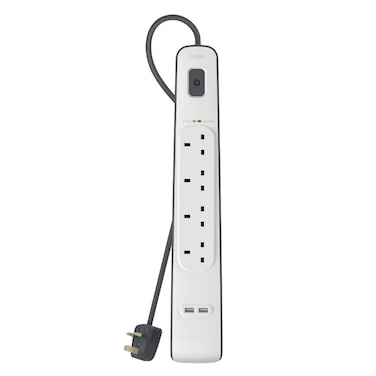BELKIN Surge Protector - 4 outputs - 2 USB Ports - 2M - White