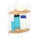 Metal and Bamboo Corner Bathroom Shelf with 2 Space Saving Shelves