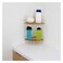 Metal and Bamboo Corner Bathroom Shelf with 2 Space Saving Shelves