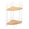 Metal and Bamboo Corner Bathroom Shelf with 2 Space Saving Shelves