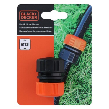 Black &amp; Decker Hose Connector 1/2 Inch, 13 Diameter Mm, Garden Hose Coupling, Black &amp; Orange
