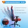 GAMEON Superman Ergonomic Gaming Chair, PU/PVC Leather With Foam Lumbar And Neck Pillows, 180&deg; Recline, 4D Armrests, Silent Wheels, Office And PC Gaming Use