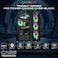 GAMEON TRIDENT III Gaming PC Case - EATX/ATX/M-ATX/ITX Support, Tempered Glass, ARGB+PWM Lighting, Pre-installed 4 Fans, 360mm Water Cooling Ready - Black